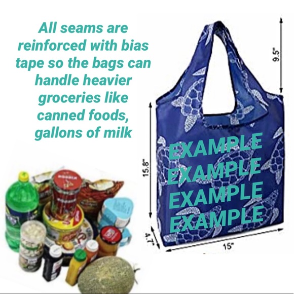 NEW 2PK Large Reuseable Totes/Grocery Bags Hedgehogs Hedgies 2 Bags Pack - Picture 3 of 7